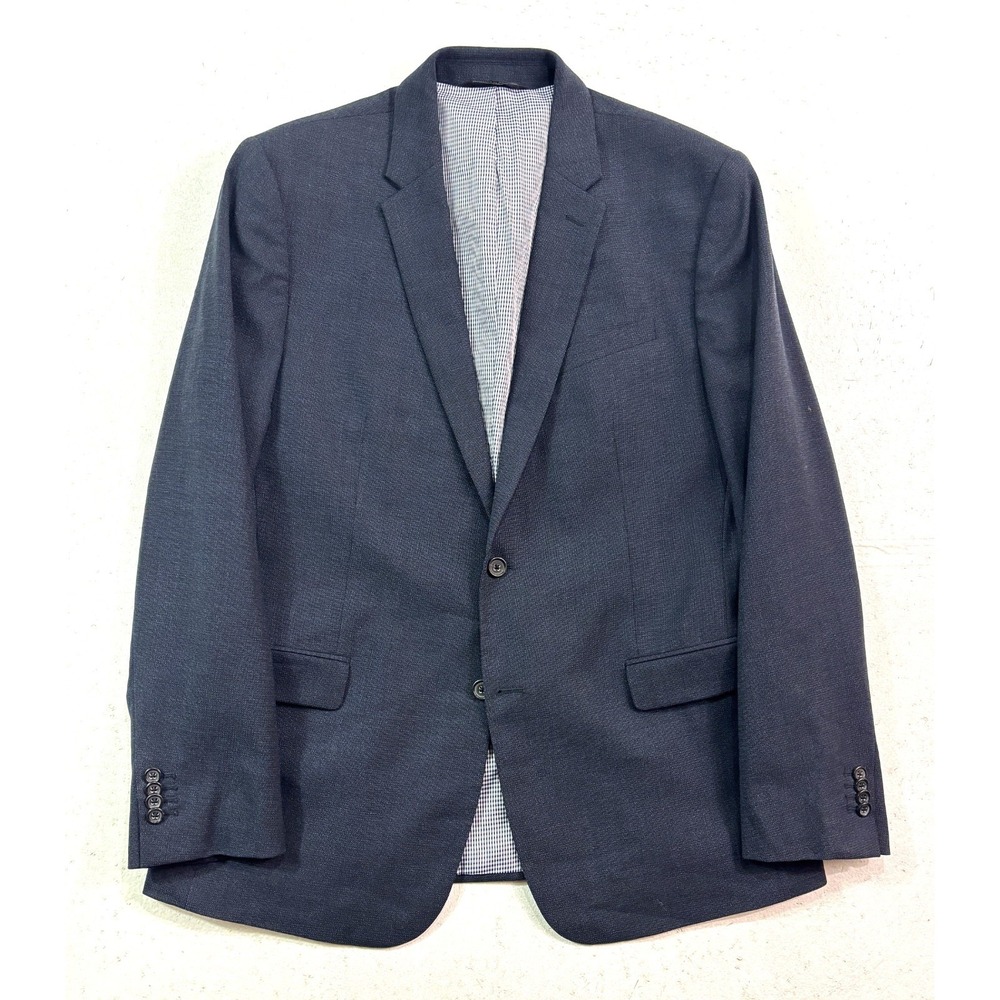 Banana Republic 44L Marzotto Wool Navy Blue Blazer Jacket Sport Suit Coat‎ Slim